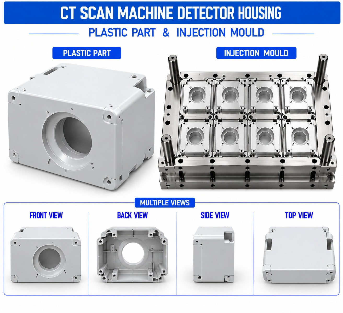 CT Scan Machine Plastic Detector Housing Mould and Moulding Service